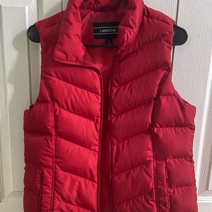 Lands' End Vibrant Red Quilted Vest